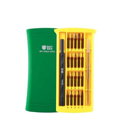 BEST New 22 in 1 Universal DIY Hand Tools High Quality Magnetic Precision S2 Screwdriver Set Kit For Repairing Cell phone