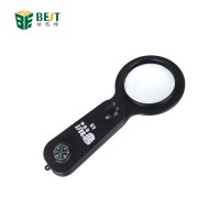 BEST Hot Sale High Quality  J108 Magnifier Keychain Adjustable LED Magnifying Glass Table Lamp LED Lights 10X Magnification